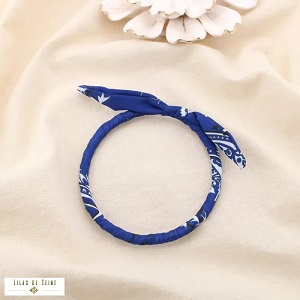 Bracelet acier polyester imprimé couleur bleu