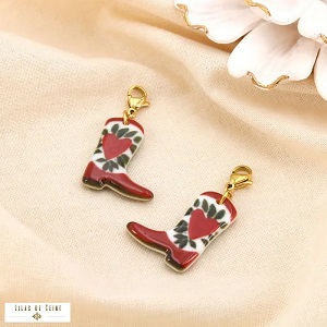 Charm botte western acier inoxydable